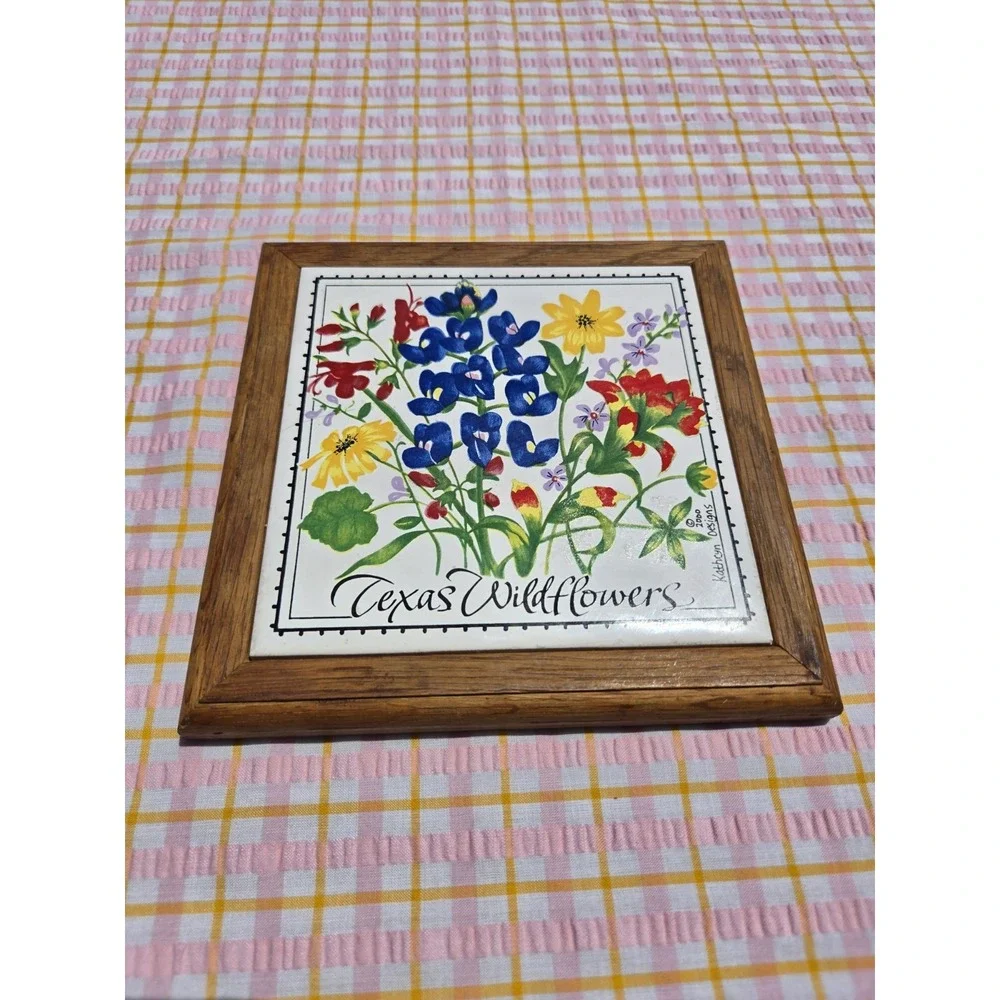 Texas Wildflowers Trivet Tile Kathryn Designs Handcrafted Kitchen Decor